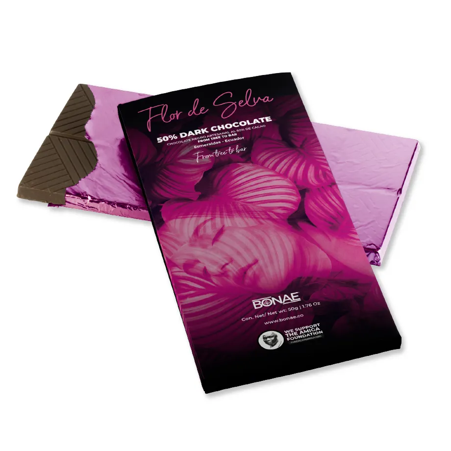 Flor de Selva Barra de chocolate Bonae Flor de Selva al 50%
